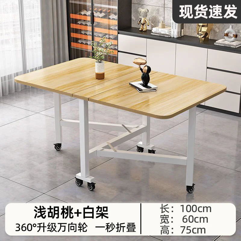 Folding dining table for small household