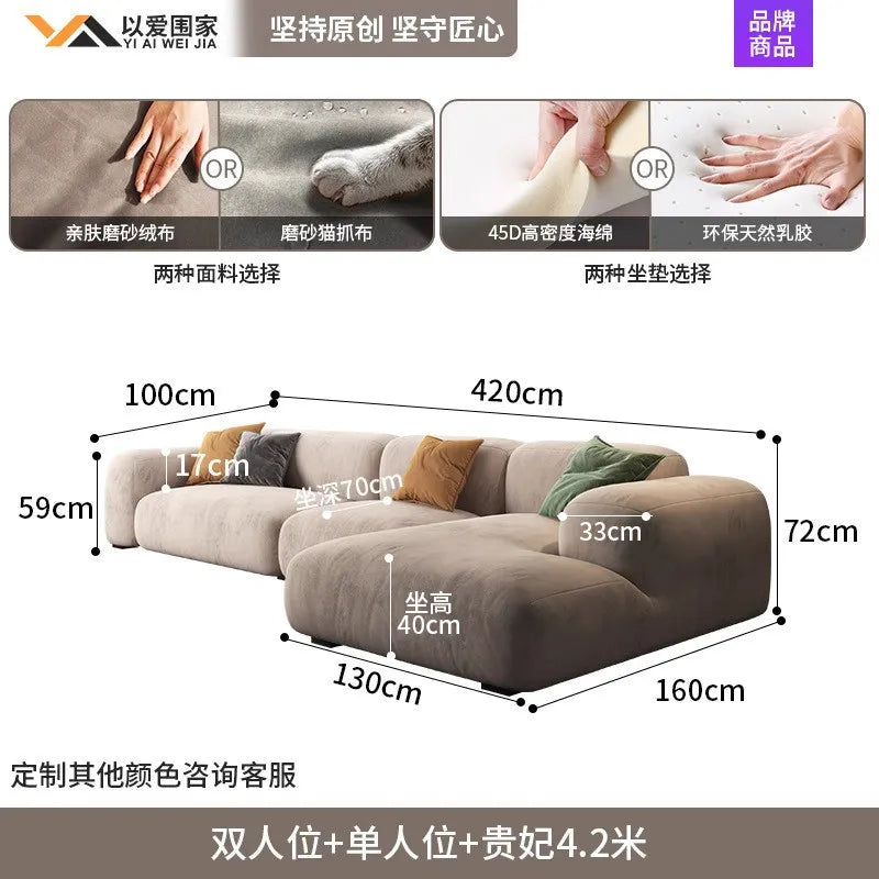 Luxury Modern Living Room Sofas Minimalist Sectional Puff Corner Sofa