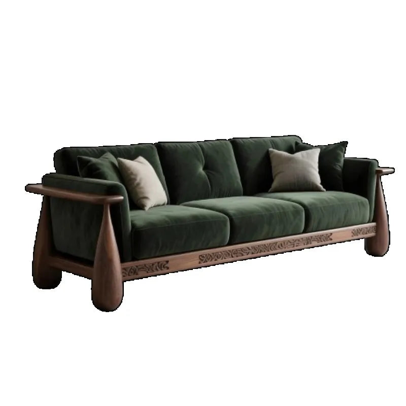 Minimalist New Chinese Style Solid Wood Living Room Sofas