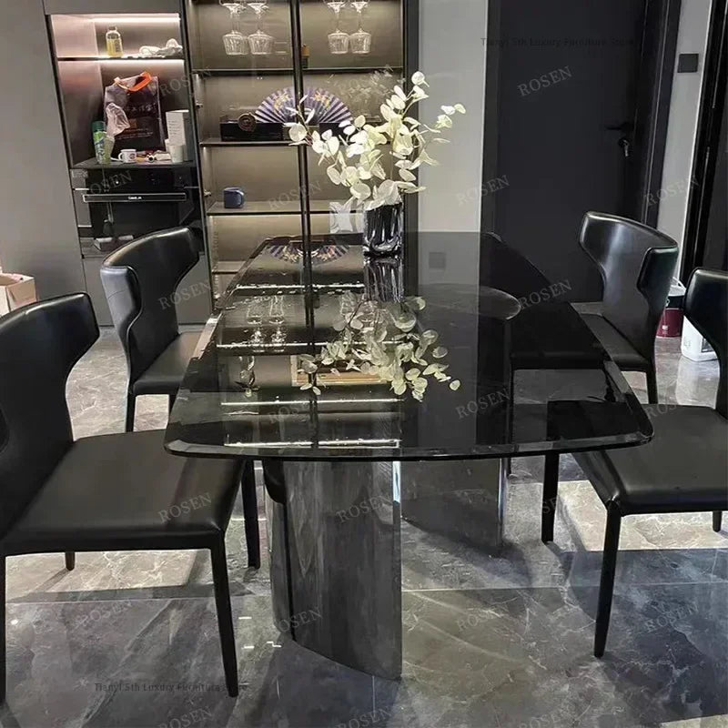 Italian Minimalist Dining Table Modern Simple Transparent Glass Dining Table