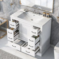 36" White Bathroom Vanity with Sink