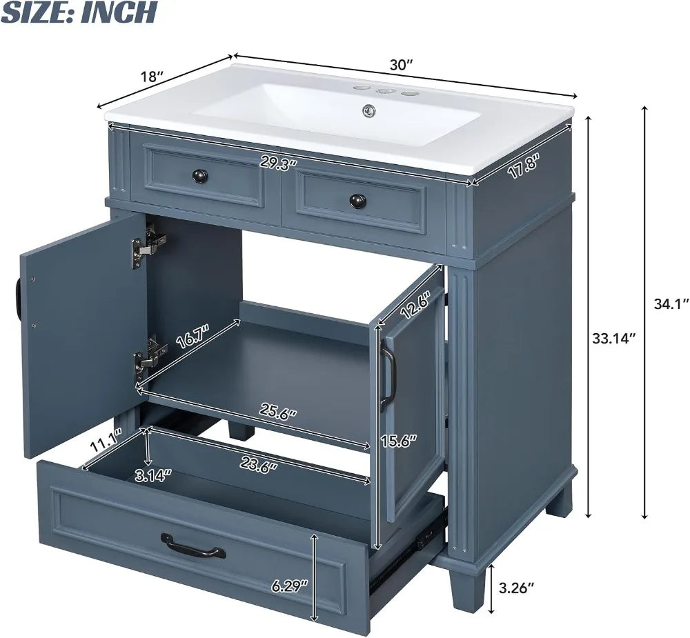 30 Inch Bathroom Vanity with Sink,