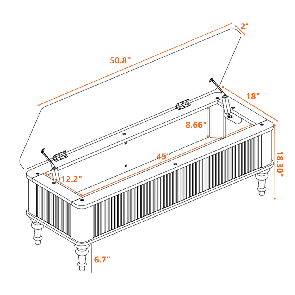 Multi-Functional Storage Ottoman Bench
