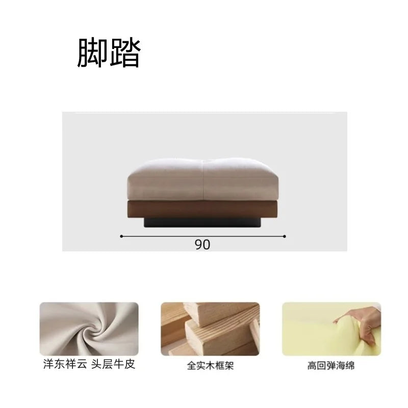 Connelly Leather Italian Minimalist Sofa