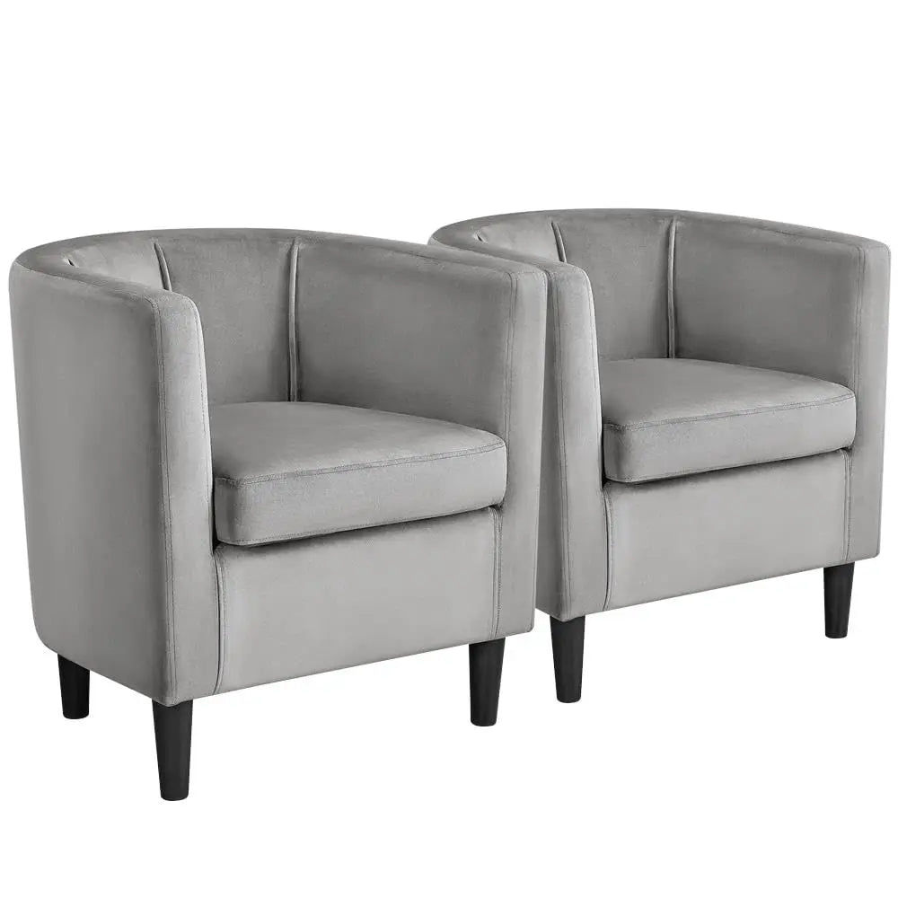 2PCS Leather Accent Barrel Chair