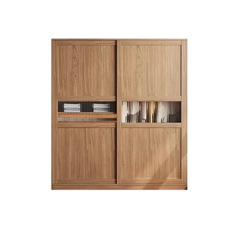 Rattan Armoire Nordic Sliding Door Large Drawers Storage Closet