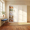 White Queen-Size Wall-Mounted Murphy Bed
