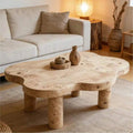 Cloud-Shaped Coffee Table With 4 Round Table Legs,