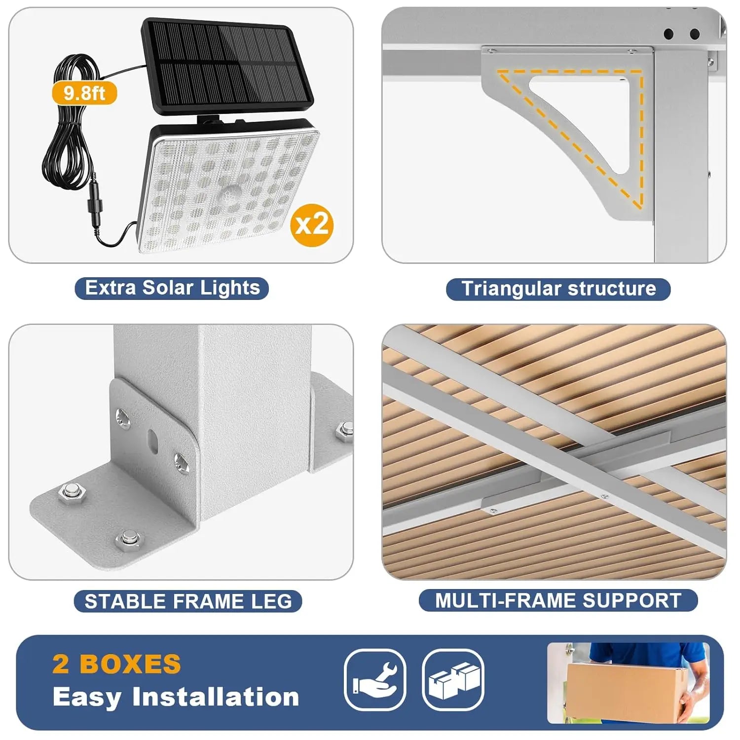 Wall Mounted sloped Lean to Metal Awning