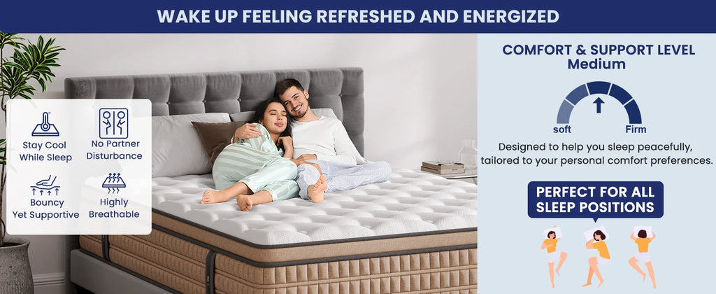 12 Inch Full/King Hybrid Gel Memory Foam Mattress,