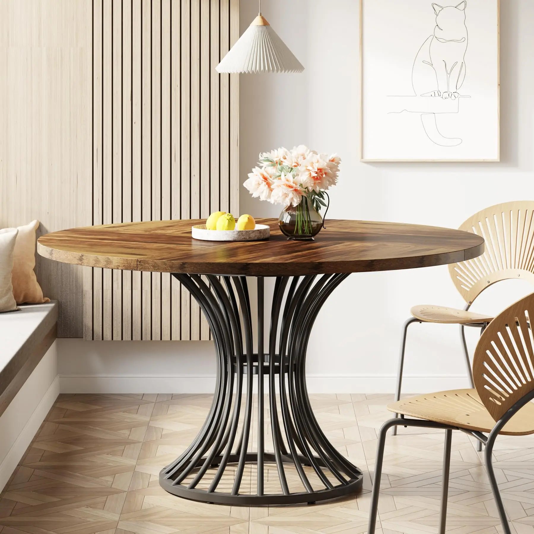 Round Dining Table for 4-6 People