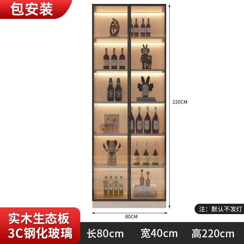 Kitchen Cabinet Sideboards Tall Cabinet with Glass Doors and Drawer Wine Cabinet Pantry Hunch with Shelves Kitchen Island