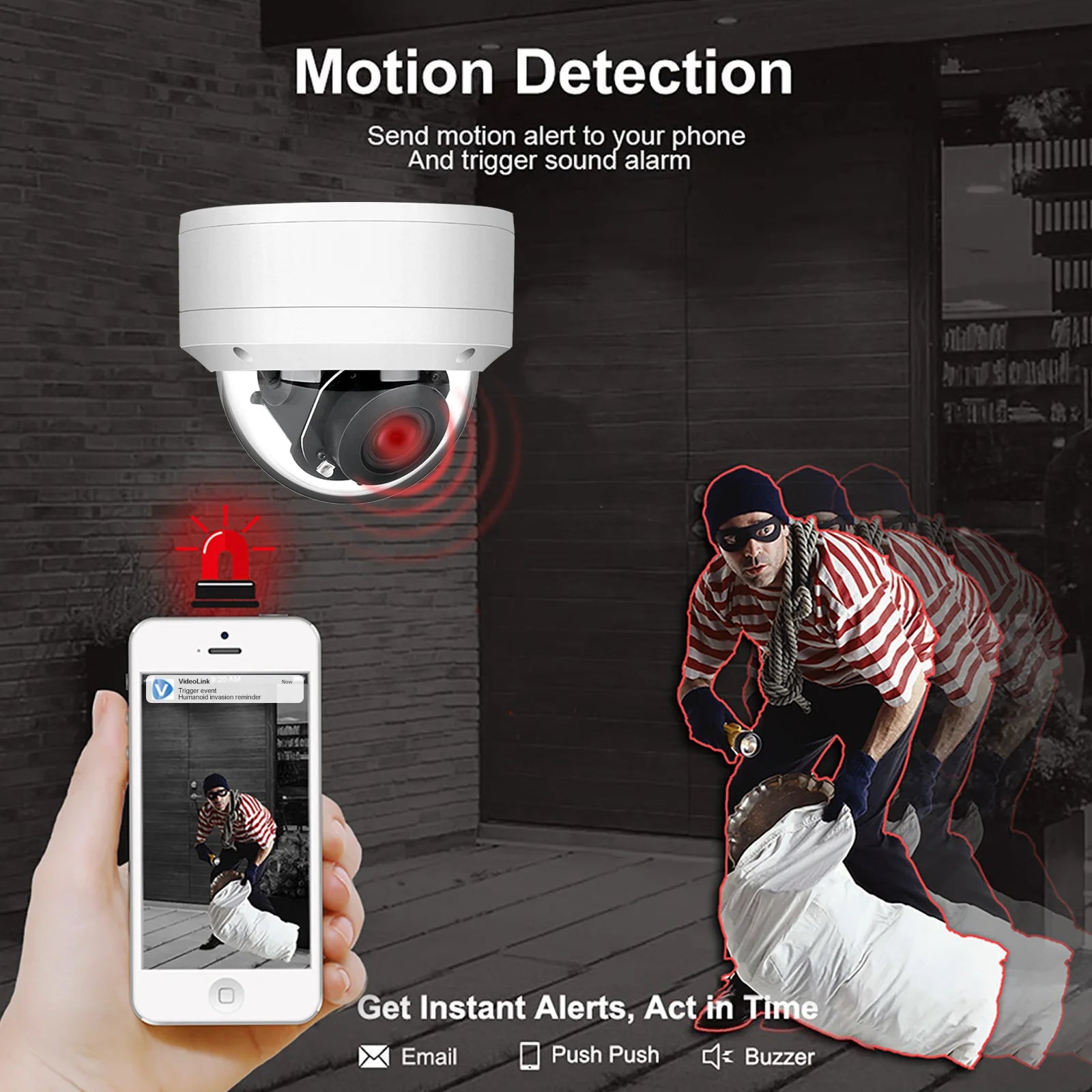 Smart 4k 8MP POE IP PTZ Camera 5X Optical  Zoom Audio Camera