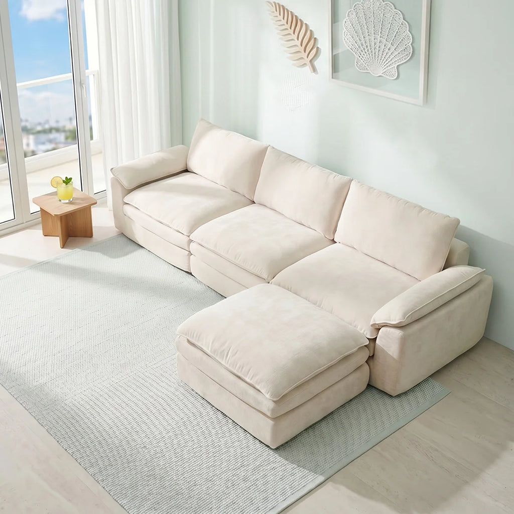 Summer Fresh Cream Style Modular Block Sofa