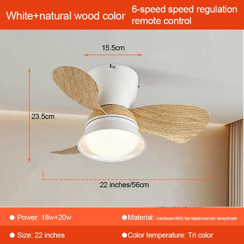 Nordic Ceiling Fan with Lights and Remote