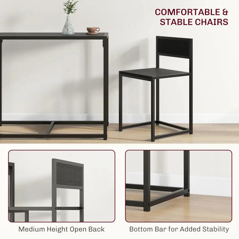 3-Piece  Industrial Kitchen Table Set