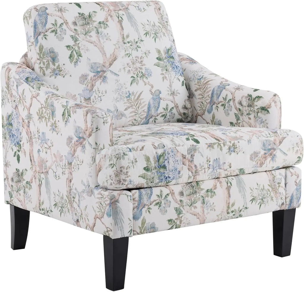 Accent Chair with Floral Upholstery
