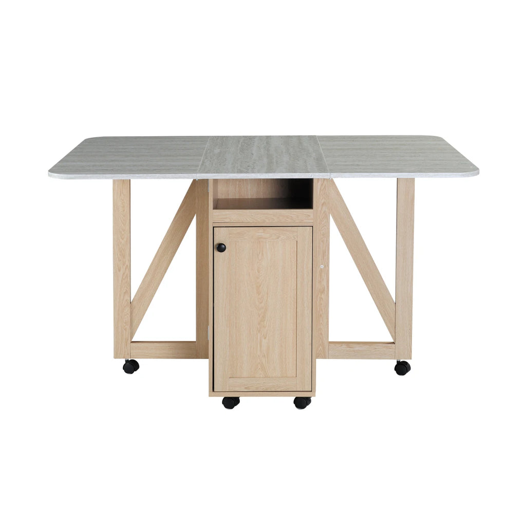 Foldable Dining Table for Small Space Space Saving Multi - purpose Folding Table with Storage for Kitchen Living Room Bedroom Home Office