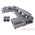 Modern Scientific Cloth Sectional Sofa Set with Chaise Lounge