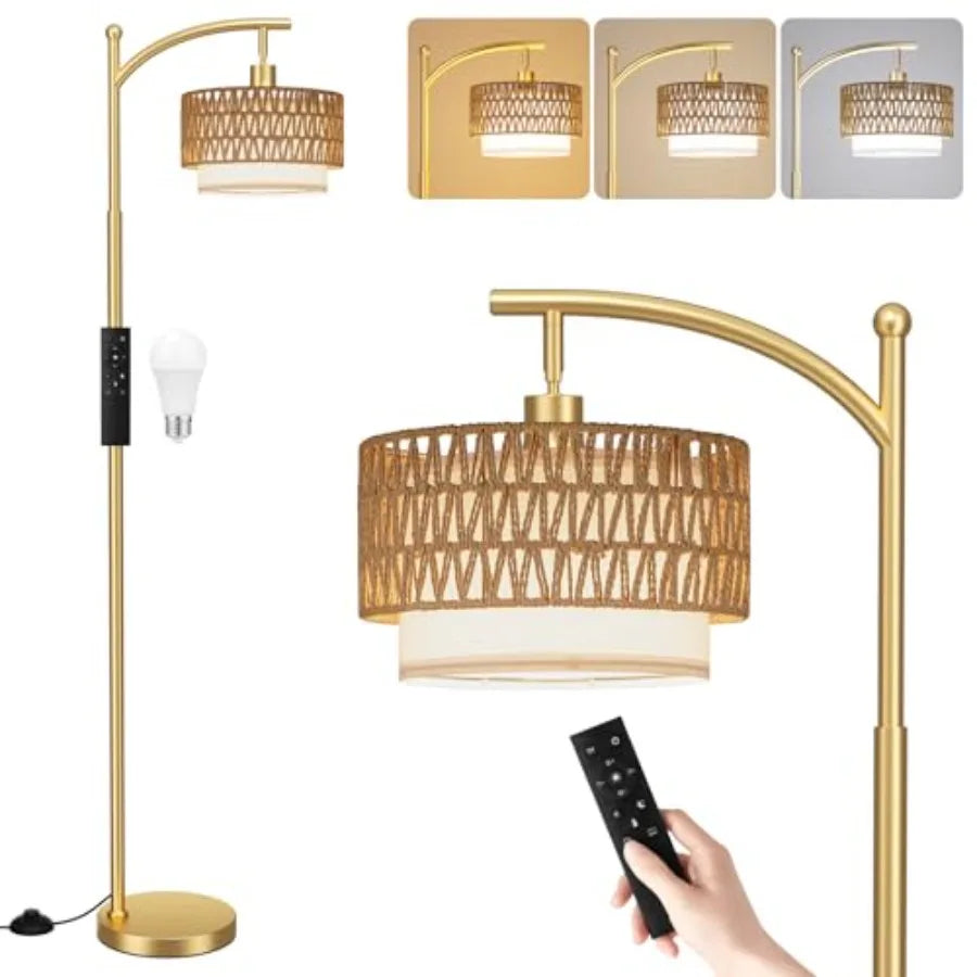 Arc Floor Lamp for Living Room with Remote,
