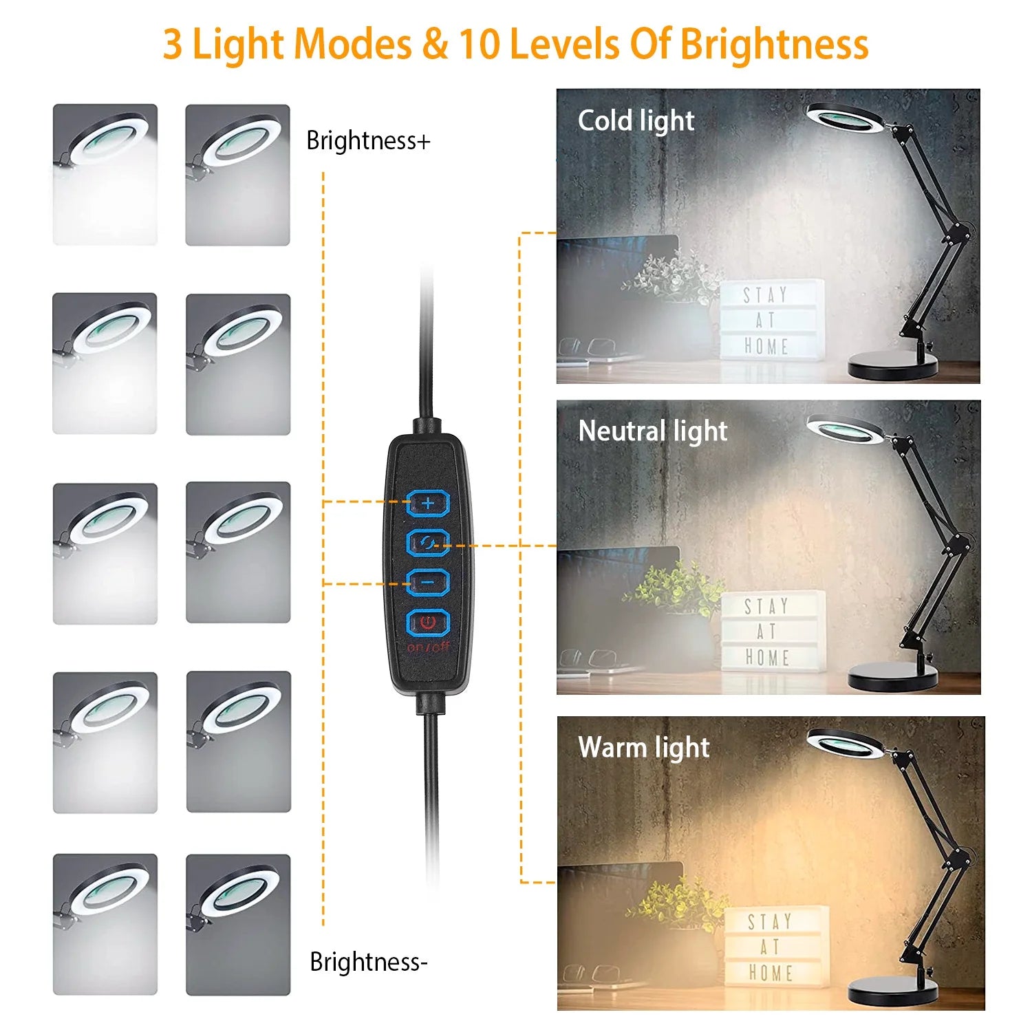 2-in-1 8X LED Magnifying Lamp with Light,