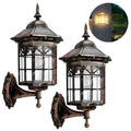 2pcs Exterior Light Fixtures Wall Mounted Light LED Solar Outdoor