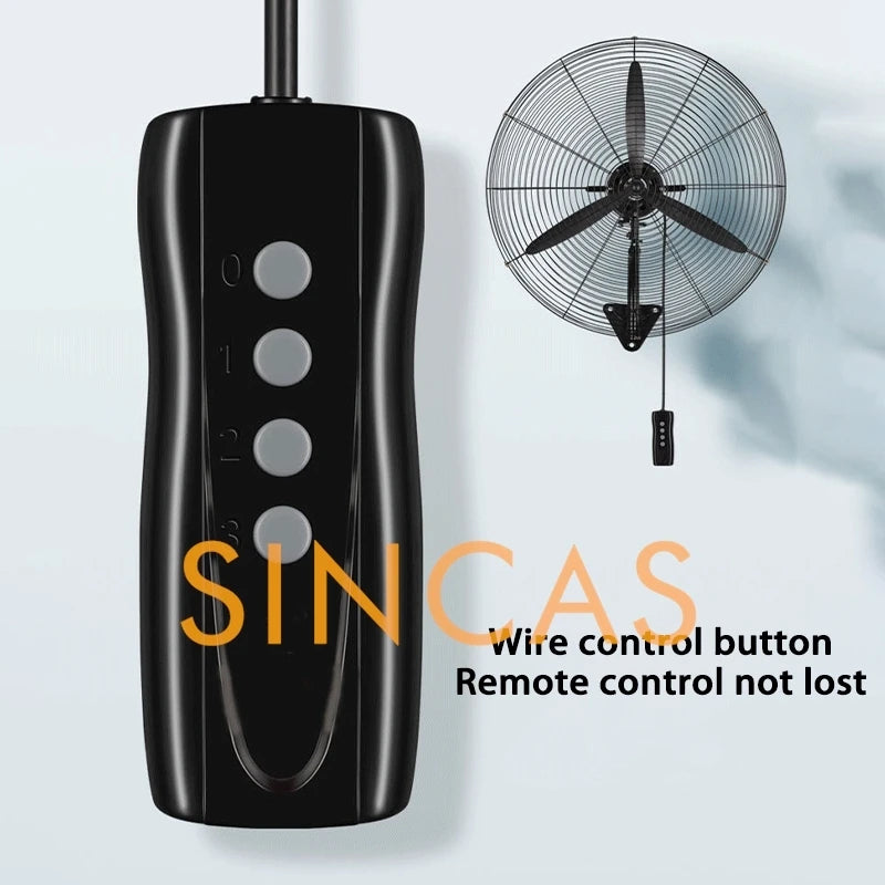 Wall Mounted Industrial Fan Metal Blade High Velocity Fan Wired Remote Control