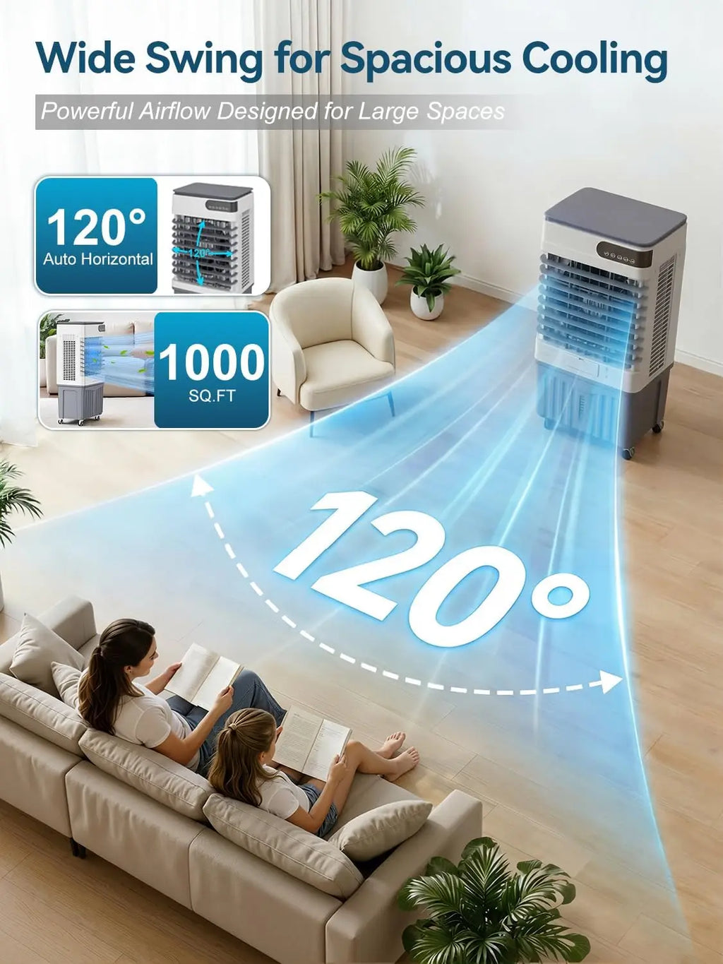 3400CFM Portable Evaporative Air Cooler,