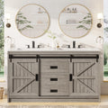 61" Farmhouse Double Bathroom Vanity with Sink Combo