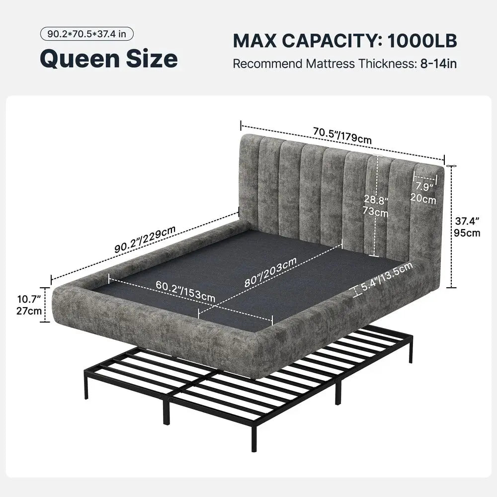 Queen Adjustable Bed Frame and 12 Inch Cooling Gel Memory Foam Mattress Set