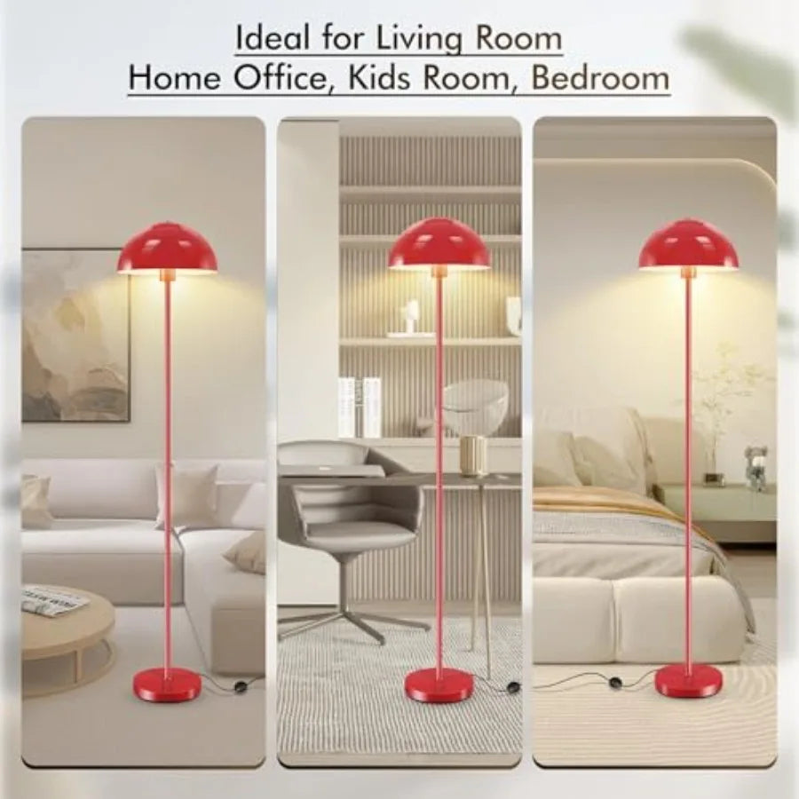 Floor Lamp, Retro Mushroom Dome Shade,