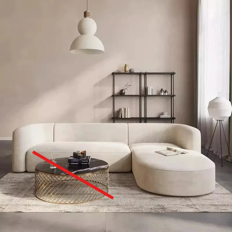 Modern L Shaped Velvet Sofa With Chaise