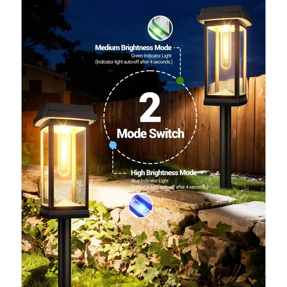 Solar Pathway Lights Outdoor, 8 Pack