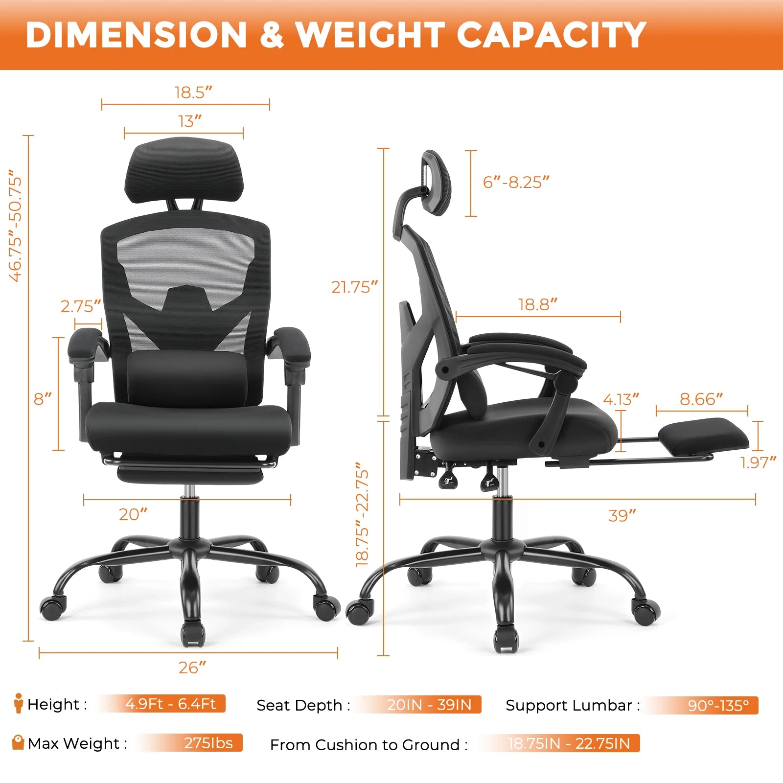 High Back Ergonomic Reclining Gaming Office Chair