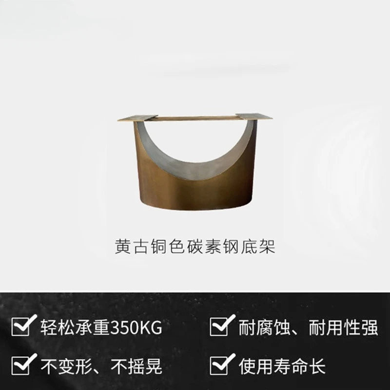 Minimalist rock slab dining table U-shaped table rack