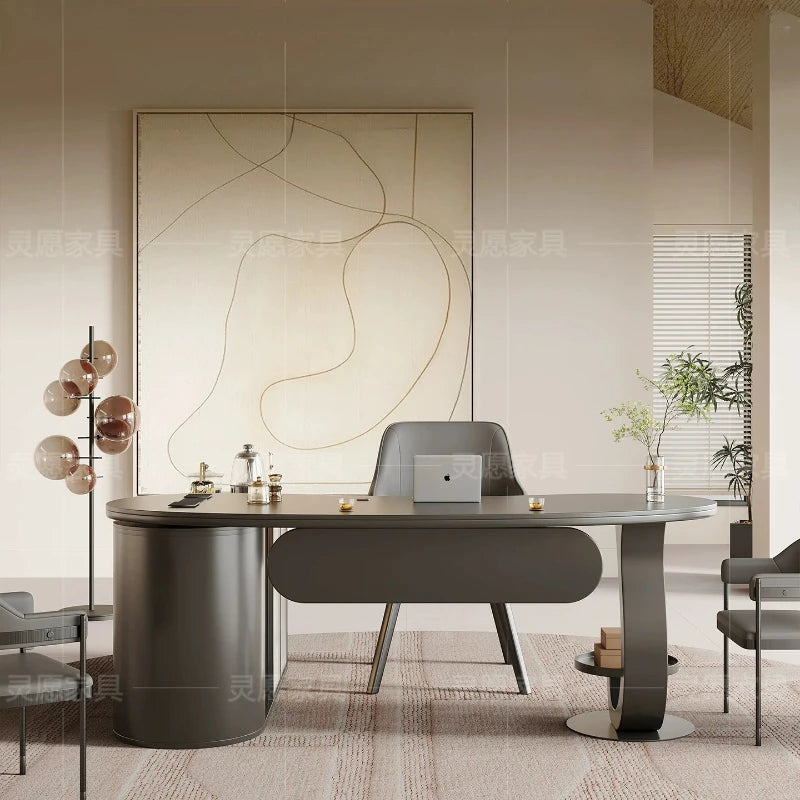 Luxury Irregular Shaped Sintered Stone Desk