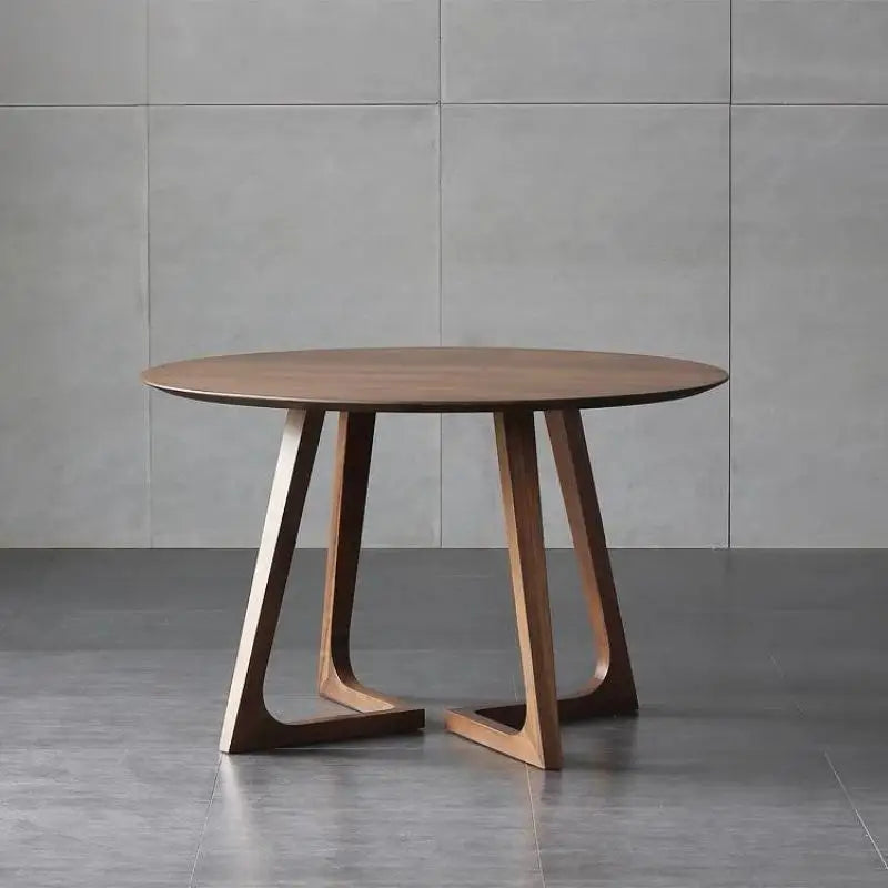 Japanese style round solid wood  dining table