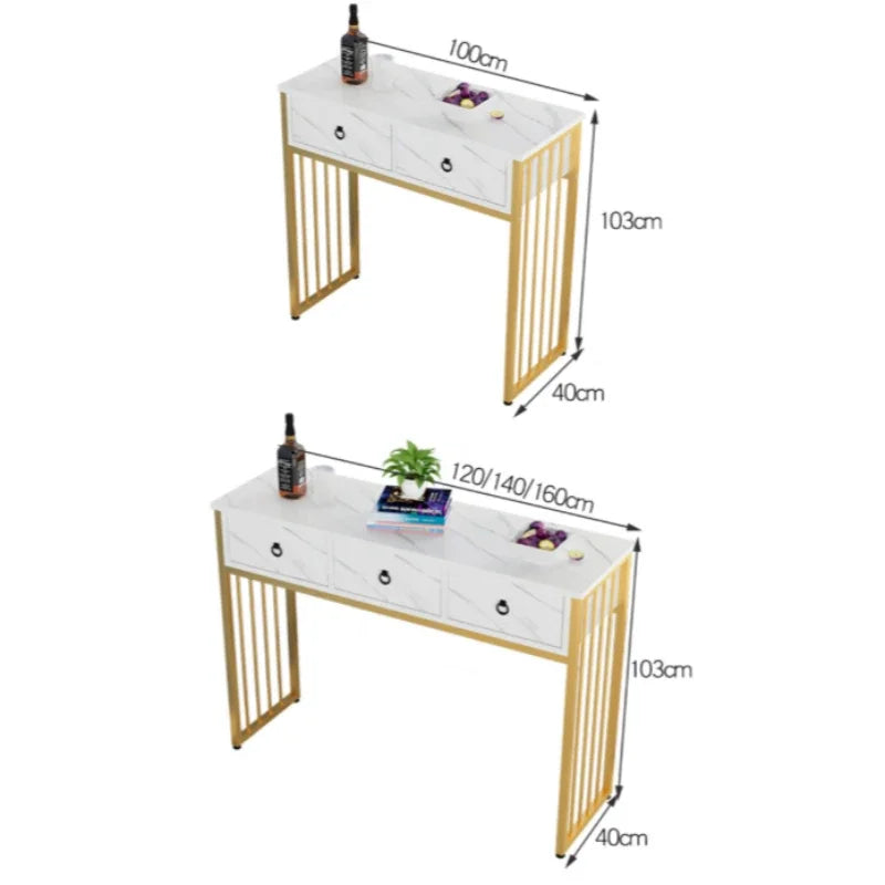 Wall-mounted Counter Height Bar Tables with Drawers