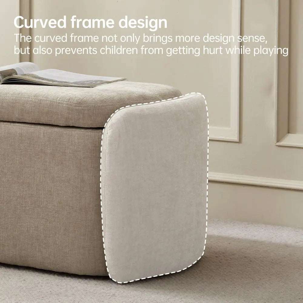 Oval Storage Ottoman Bench