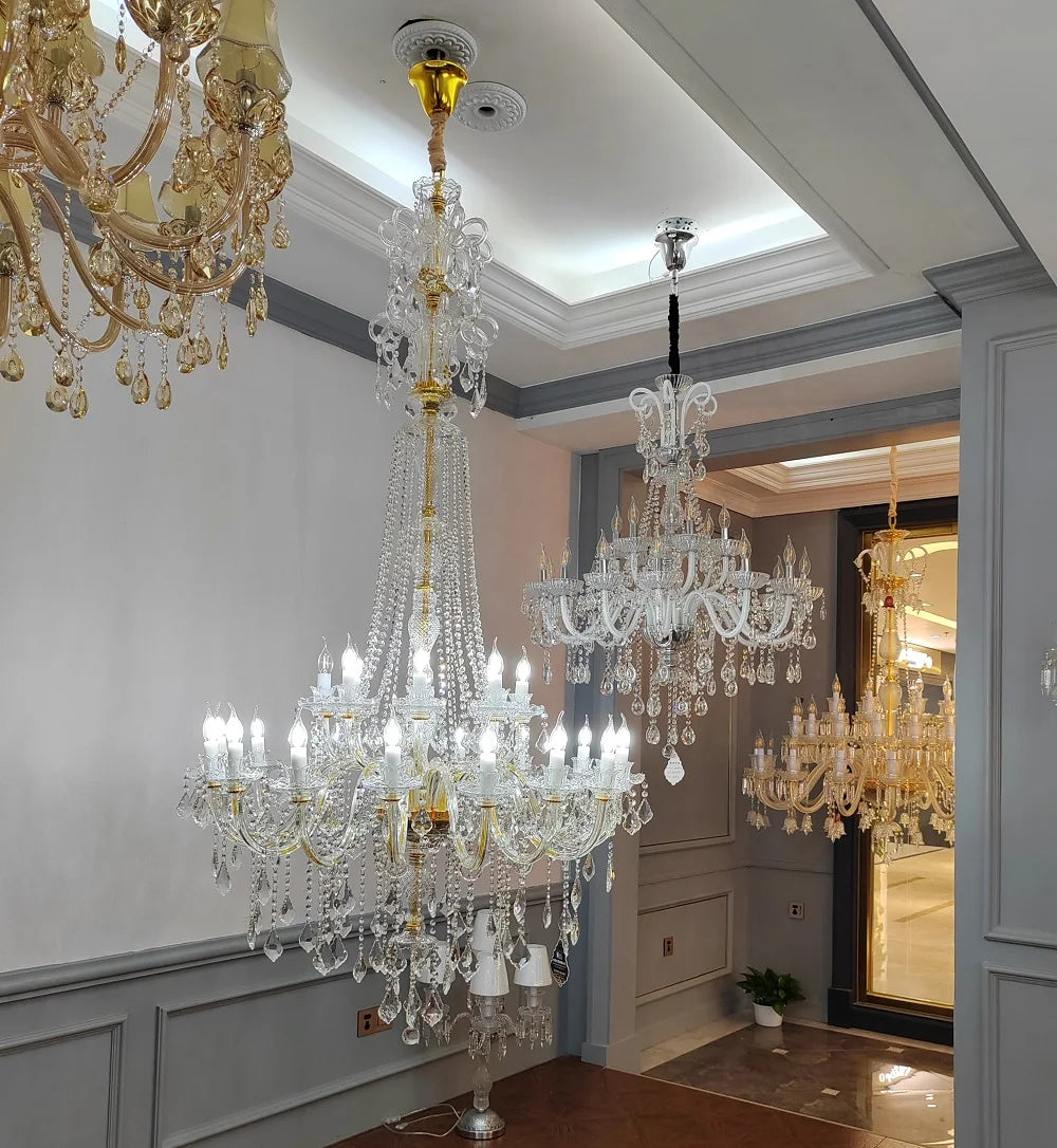 Large Extra Long12/15/18/24 Lights Stair Luxury Crystal Chandelier