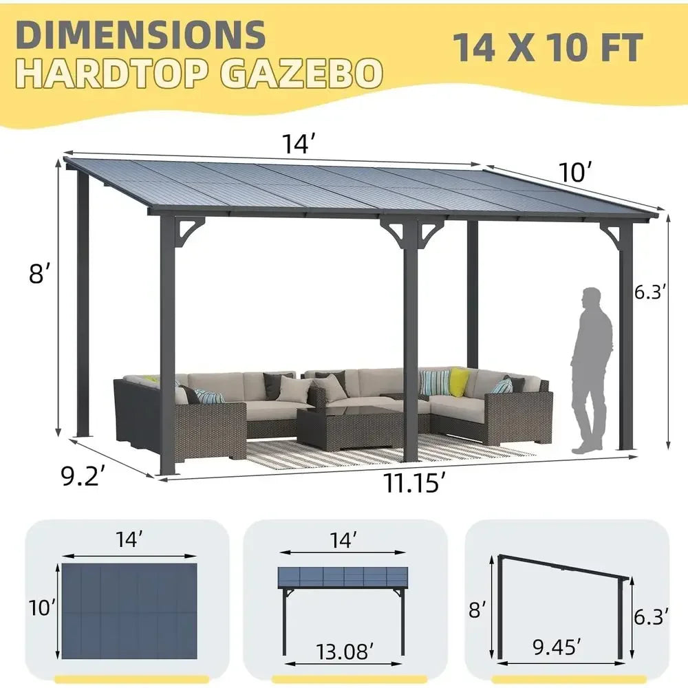 Wall-Mounted Pergola, Metal Awning