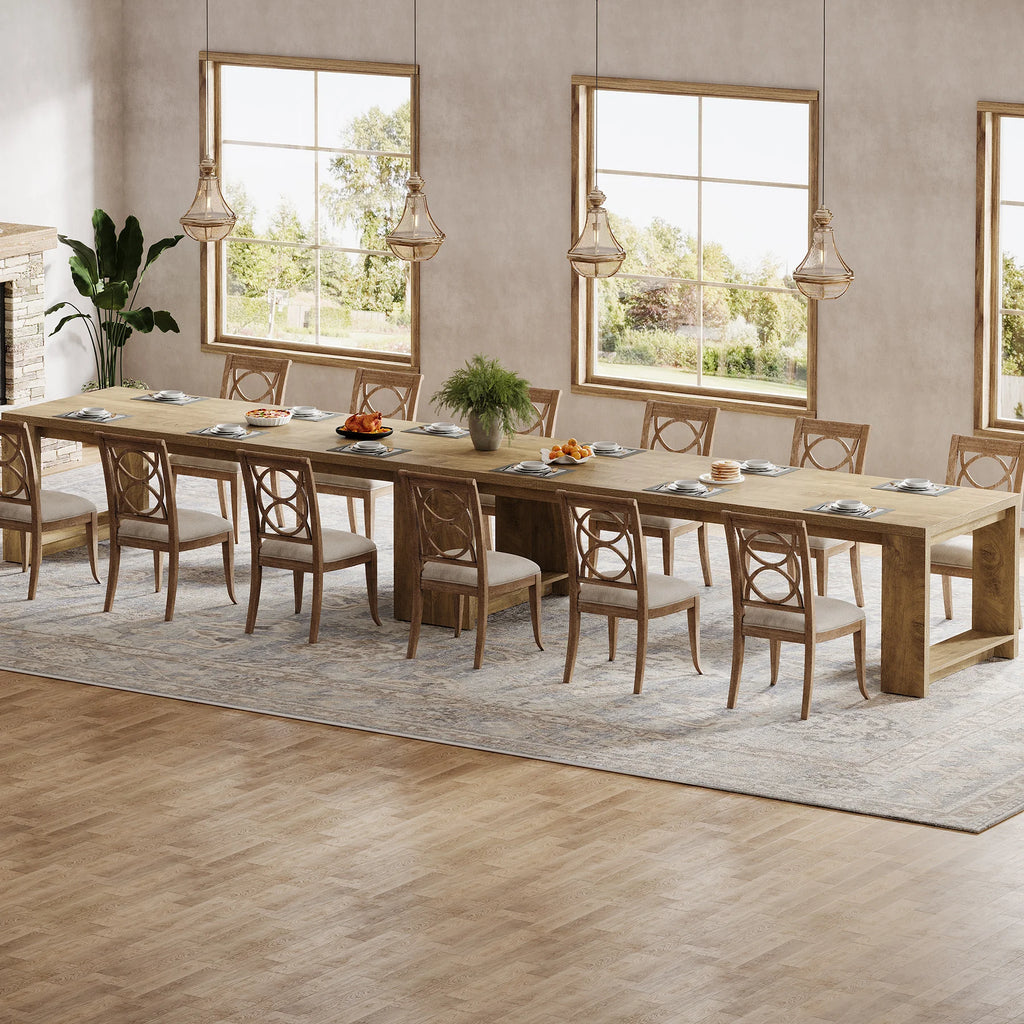 86.61-Inch Modern Narrow Long Dining Table for 6-8 People