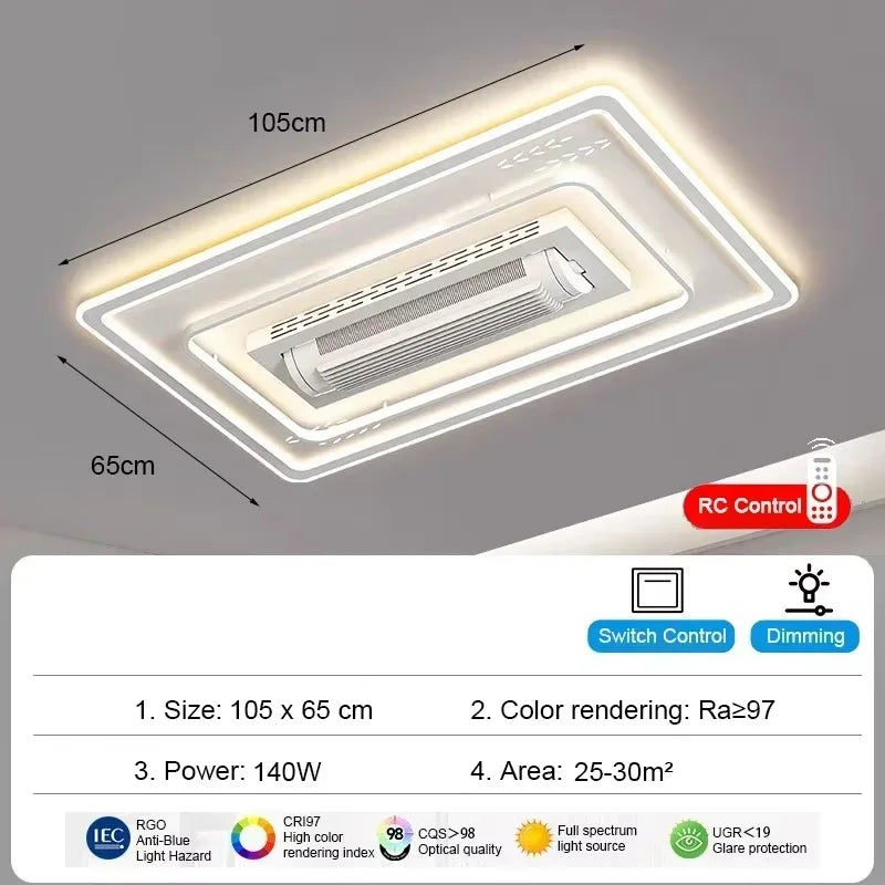 Bladeless Ceiling Fan With LED Remote