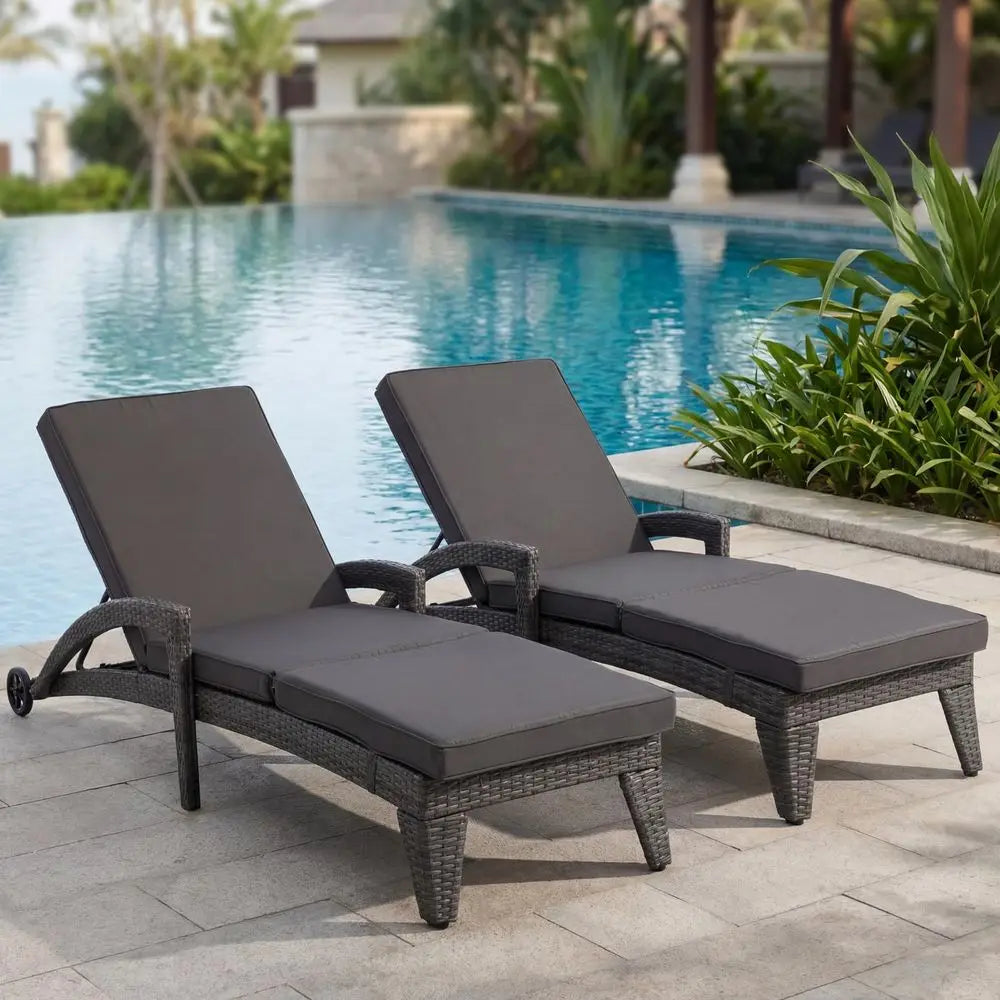 Foldable Patio Lounge Chair Sets with Side Table