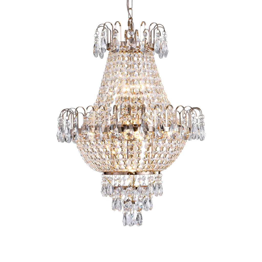 16.9-Inch 7-Head French Gold Crystal Chandelier
