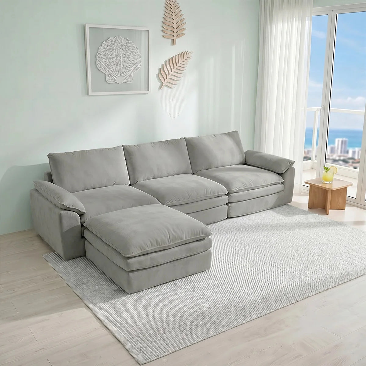 Summer Fresh Cream Style Modular Block Sofa