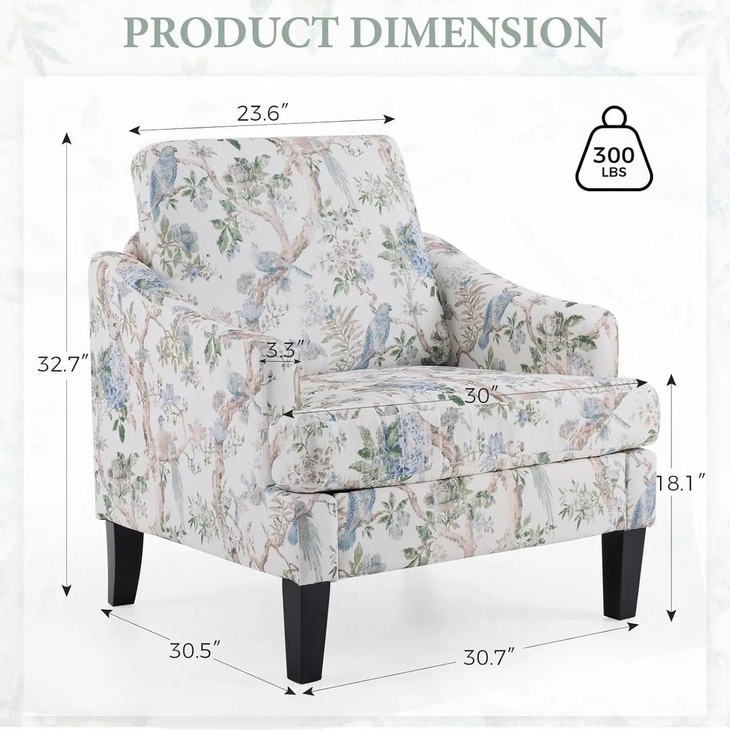 Accent Chair with Floral Upholstery
