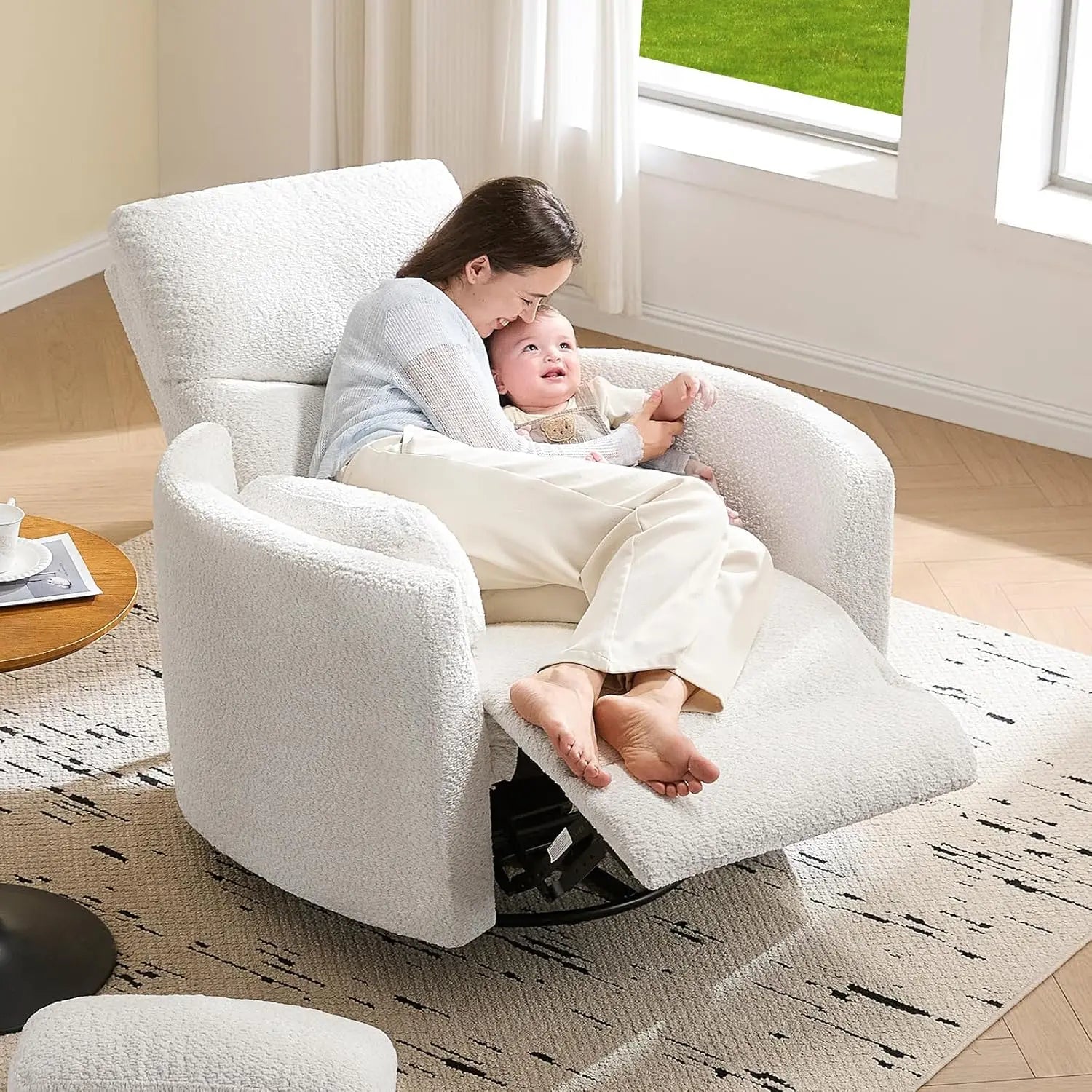 Power Recliner Chair Swivel Rocking Glider USB Type-C