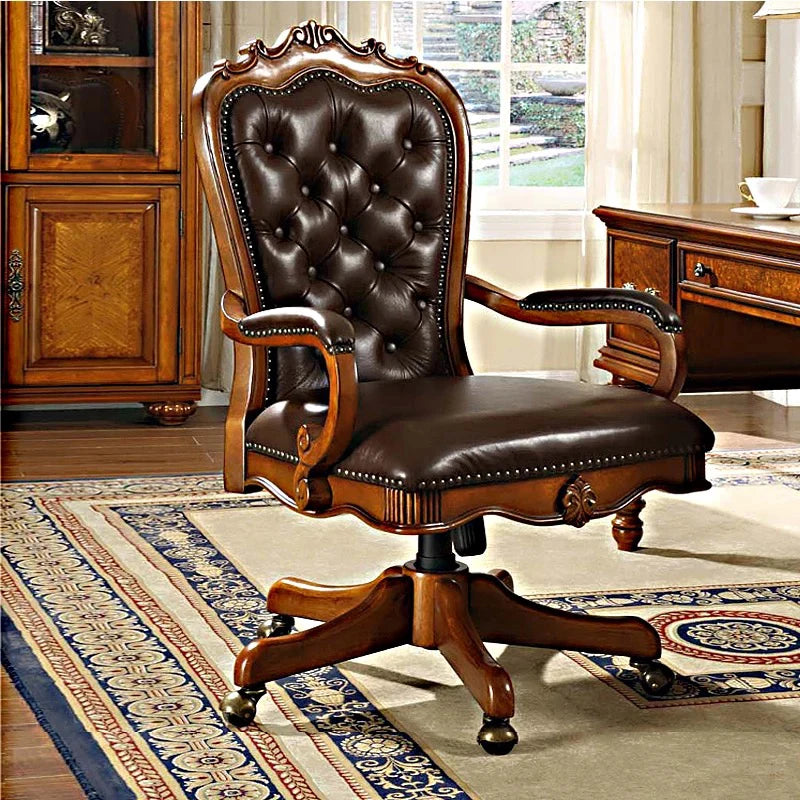 American solid wood desk boss big Executive desk and Chair