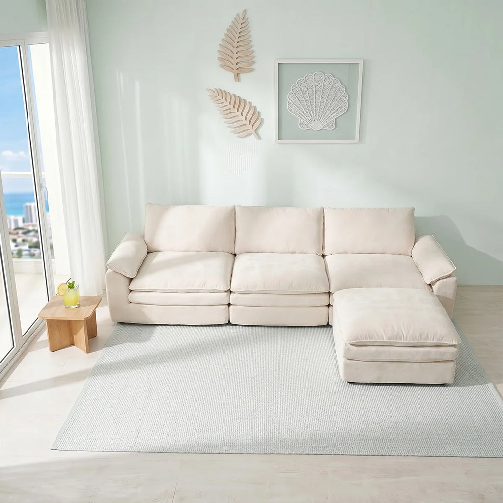 Summer Fresh Cream Style Modular Block Sofa